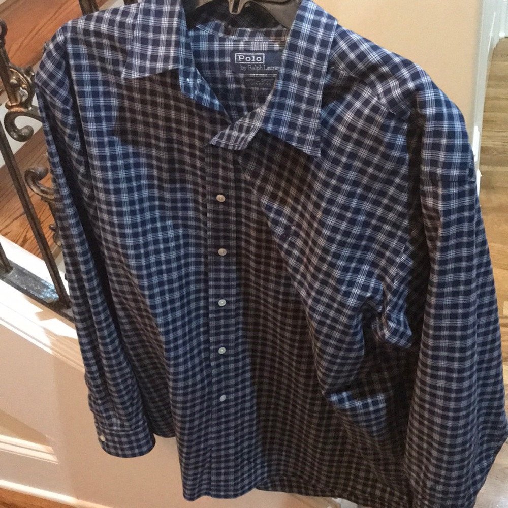 Men’s Blue Plaid Polo shirt